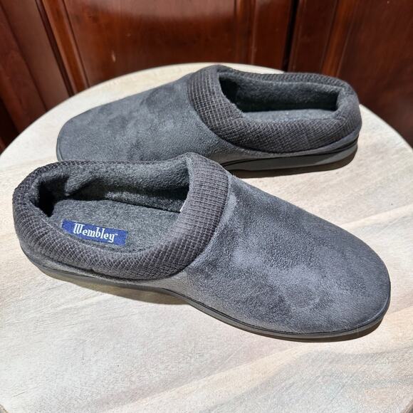 Wembley Mens Memory Foam Slippers Size 13 14 XXL Gray Indoor Outdoor Shoes New - Picture 5 of 13